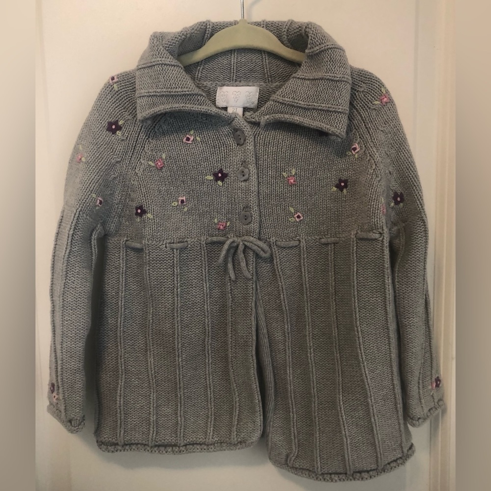 Three Hearts by Trixxi Girls Toddler Knitted Sweater Jacket Like New Size 2T
